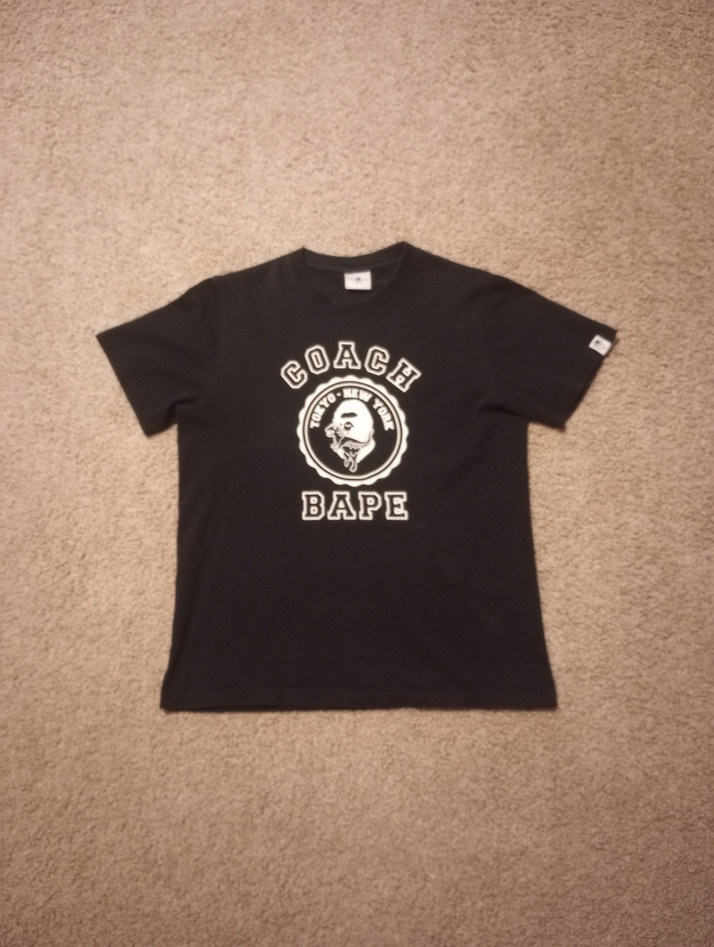 Coach x Bape Mens Size Medium Black / White Short Sleeve T Shirt A Bathing Ape